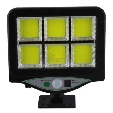 Лампа със соларен панел и 128 COB LED диода-дистанционно, сензор за движение и фотоклетка