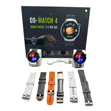 Кръгъл Смарт часовник D9-WATCH 4 със седем каишки