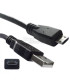 Кръгъл кабел за пренос на данни и зареждане micro USB към USB 2.0