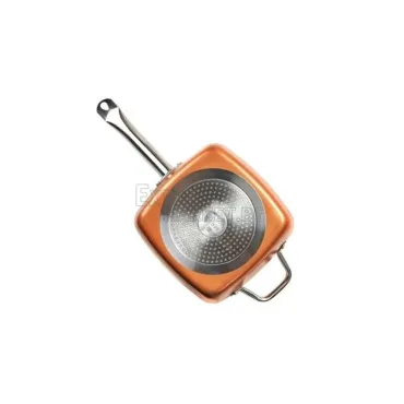 Комплект Copper Pan квадратен тиган със стъклен капак-5 начина на готвене
