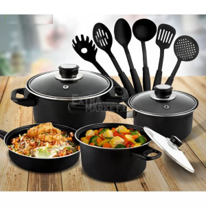 Комплект 13 части тенджери, кесерола и тиган заедно с прибори royal mark