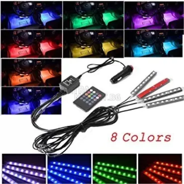 Интериорно LED RGB осветление за автомобил с дистанционно Car Atmosphere Light
