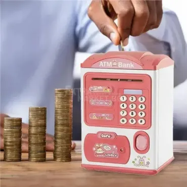 Детска ATM касичка – Saving Box с пръстов отпечатък и код - играчка за спестяване