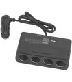 Четворен Разклонител-Гнезда за Запалка в Автомобил USB 120W