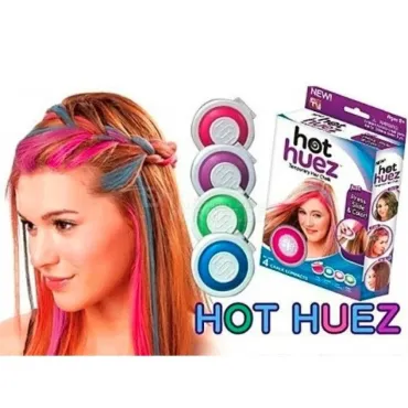 Боя за коса Hot Huez в четири цвята - цветни кичури веднага на мига