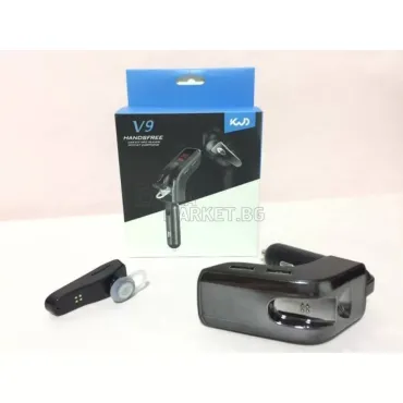 Bluetooth V9 FM трансмитер с отделна слушалка за ухото