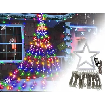 Коледни лампички елха със звезда