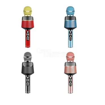 Bluetooth караоке микрофон с LED светлини и FM радио
