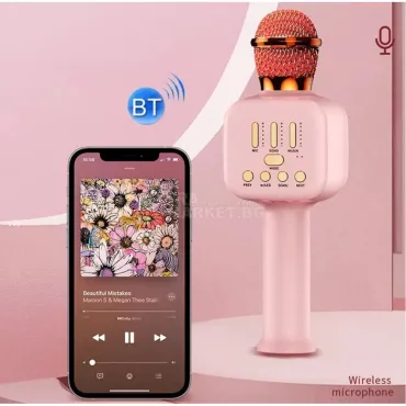 Bluetooth караоке микрофон с 12 диско LED светлини