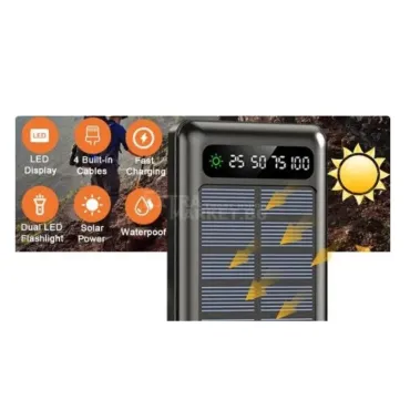 Безжична и соларна батерия Power bank UKC 60000 mAh
