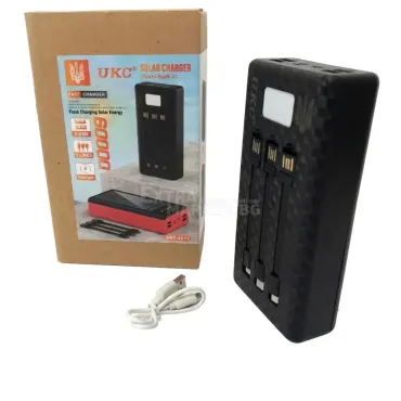 Безжична и соларна батерия Power bank UKC 60000 mAh
