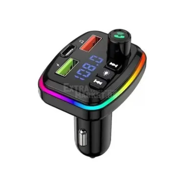 Авто Bluetooth трансмитер М14 със седем цвята Led подсветка