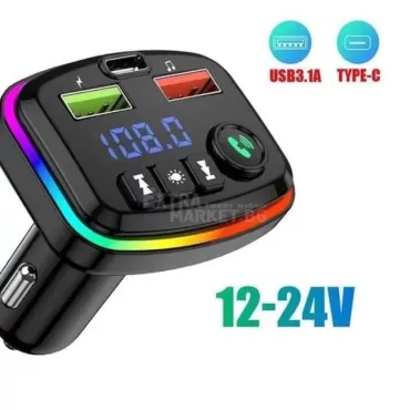 Авто Bluetooth трансмитер М14 със седем цвята Led подсветка