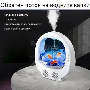 Арома Дифузер и Антигравитационен Овлажнител за Въздух с RGB Осветление и Музика