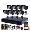 8 камери охранителна система за набюдение DVR