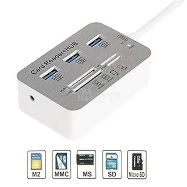 7 в 1 USB Хъб 3.0/3.1 (Type C) в комбинация с четец за карти MS/ M2/ SD/ TF