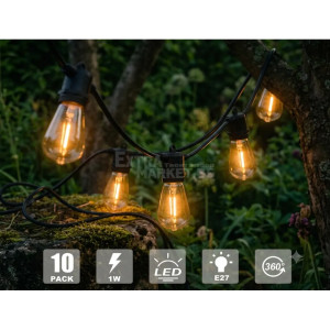 5 броя LED крушка E27 1W топло бяла (2700K)