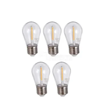 5 броя LED крушка E27 1W топло бяла (2700K)