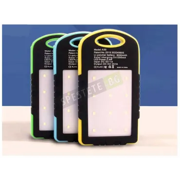 Соларно преносимо зарядно с прожектор 6000mAh