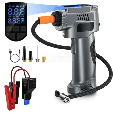 4-в-1 Преносимо пусково устройство (Jump Starter) с компресор – 3000A