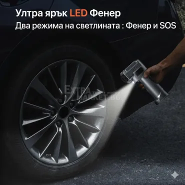 4-в-1 Преносимо пусково устройство (Jump Starter) с компресор – 3000A