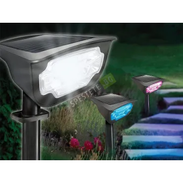 Соларен LED прожектор с 4 цвята