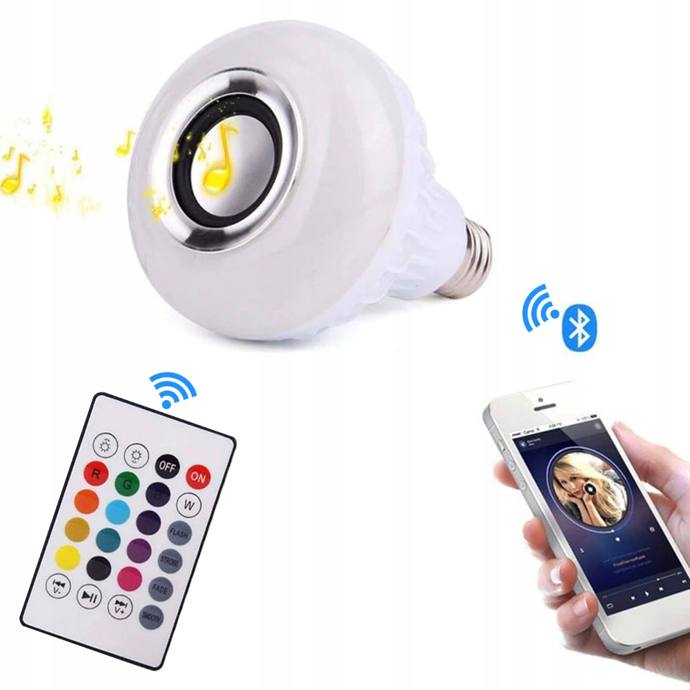 ZAROWKA-LED-E27-RGB-Z-GLOSNIKIEM-BLUETOOTH-PILOT-13175307573